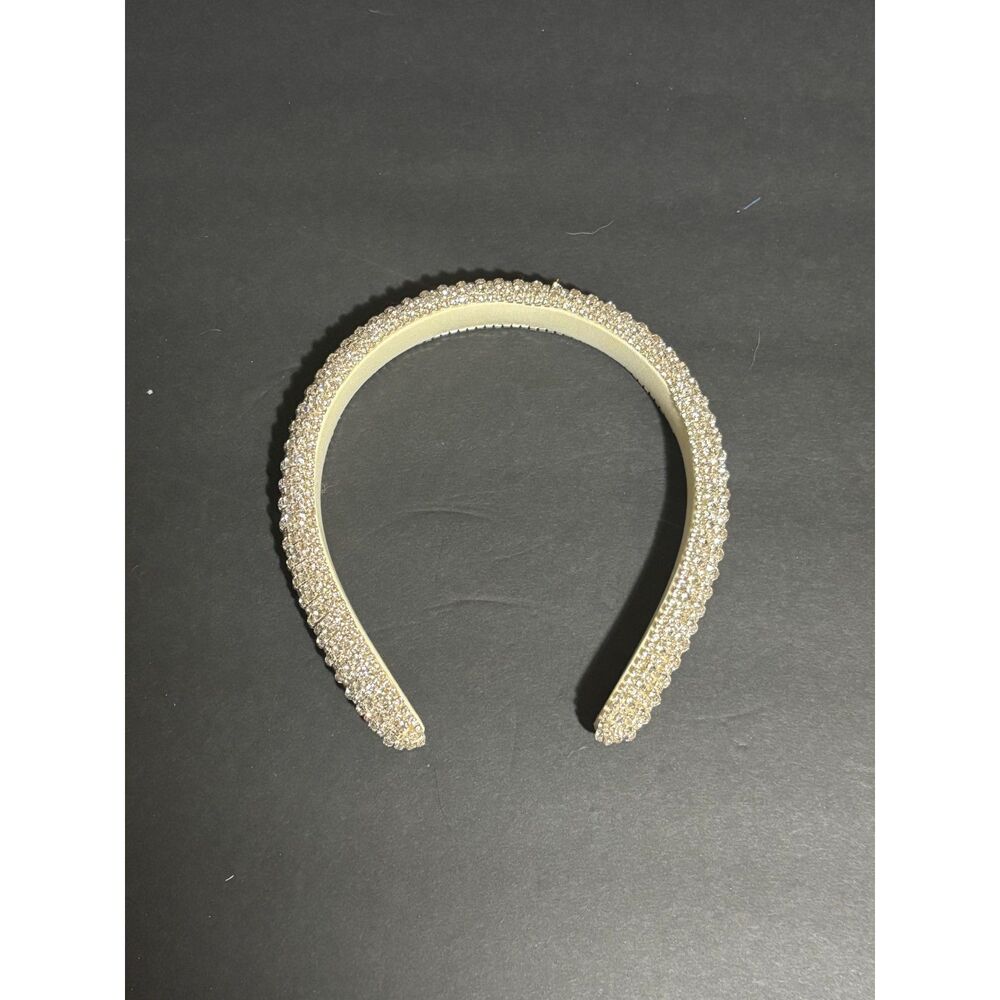 Silver Rhinestone Crystal Padded Headband – Bling Hair Accessory
